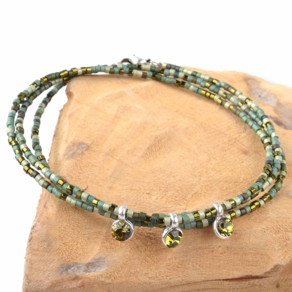 Miyuki mini olive green DIY pakket-Kraaltjes van Renate