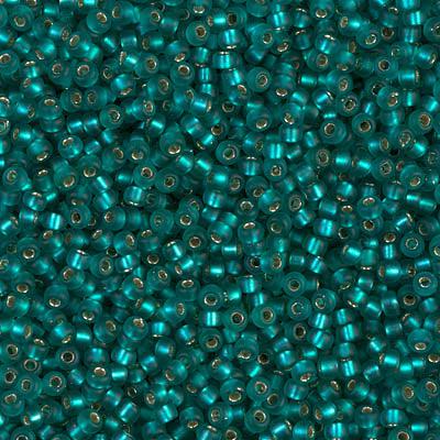Miyuki rocailles 11-2425F Mat silver lined teal - 5 gram-Kralen-Kraaltjes van Renate