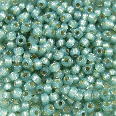 Miyuki rocailles 11/0 (2mm) Duracoat silverlined dyed dark mint 11-4241-Kralen-Kraaltjes van Renate