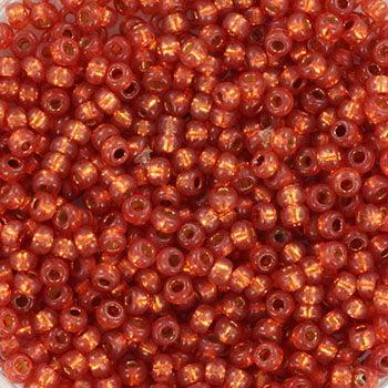 Miyuki rocailles 11/0 (2mm) Duracoat silverlined dyed persimmon 11-4244-Kralen-Kraaltjes van Renate