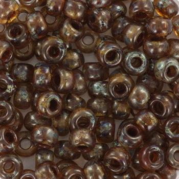 Miyuki rocailles 11/0 (2mm) Transparant picasso light smoky topaz 11-4505-Kralen-Kraaltjes van Renate