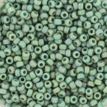 Miyuki rocailles 11/0 (2mm) Opaque glazed frosted rainbow celadon 11-4701-Kraaltjes van Renate