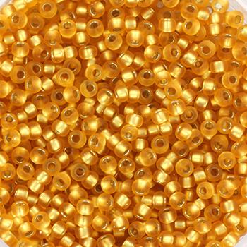 Miyuki rocailles 11/0 (2mm) Silverlined matte dark gold 11-4F-Kraaltjes van Renate