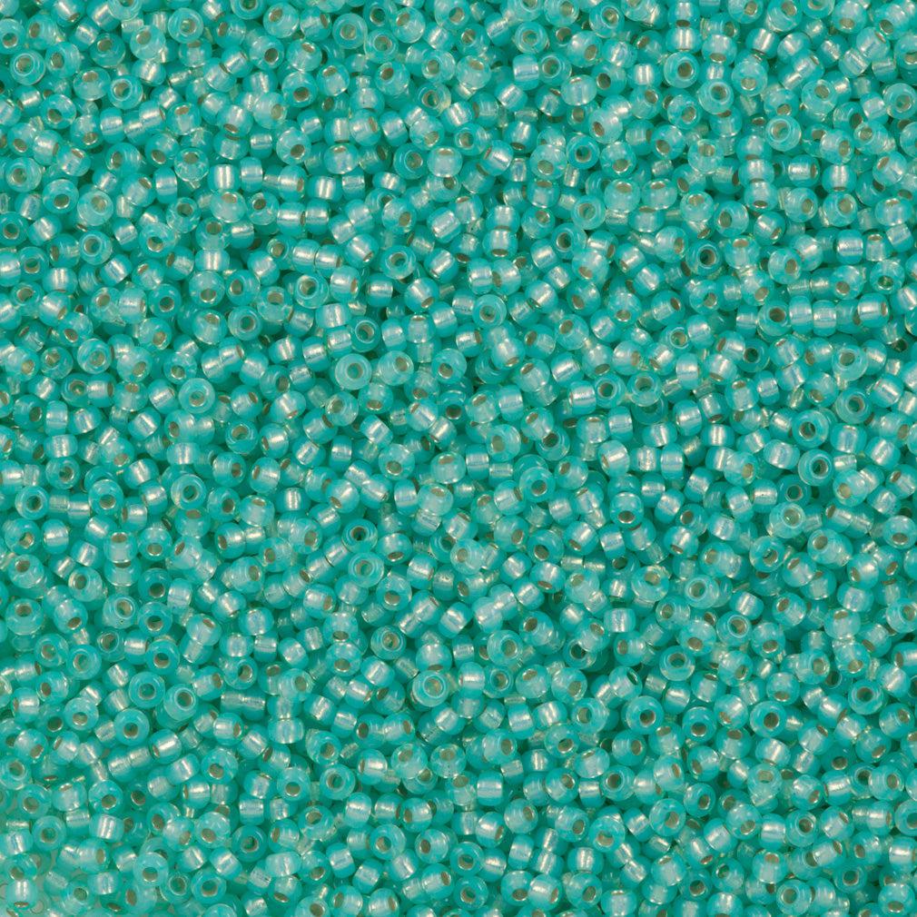 Miyuki rocailles 11/0 Silverlined dyed mint green 11-571-Kralen-Kraaltjes van Renate