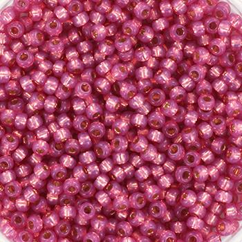 Miyuki rocailles 11/0 (2mm) Silverlined alabaster dyed dark rose - 5 gram-Kraaltjes van Renate