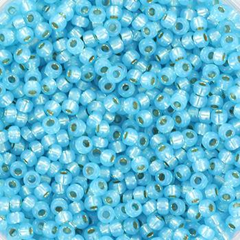 Miyuki rocailles 11/0 Silverlined alabaster dyed aqua 11-647-Kraaltjes van Renate