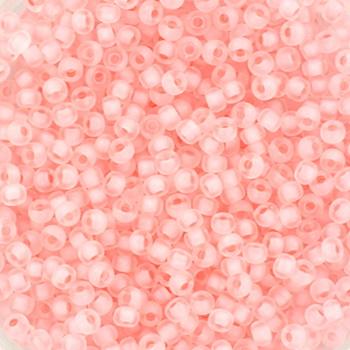 Miyuki rocailles 11/0 (2mm) Baby pink lined semi frosted crystal - 5 gram-Kraaltjes van Renate