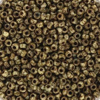 Miyuki rocailles 11/0 (2mm) Opaque picasso brown 11-4517-Kralen-Kraaltjes van Renate