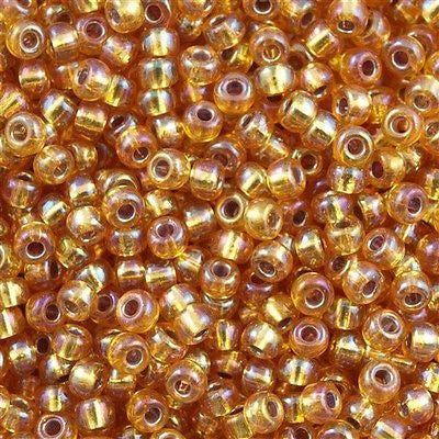 Miyuki rocailles 6/0 (4mm) Silverlined dark gold AB 6-1004-Kralen-Kraaltjes van Renate