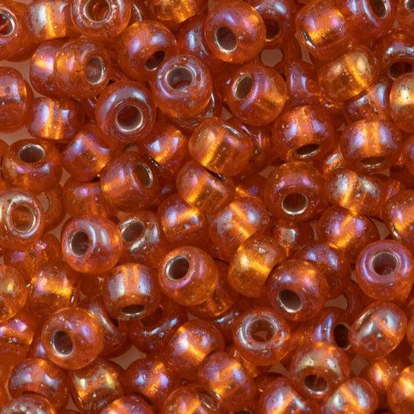 Miyuki rocailles 6/0 (4mm) Silverlined orange AB 6-1008-Kralen-Kraaltjes van Renate
