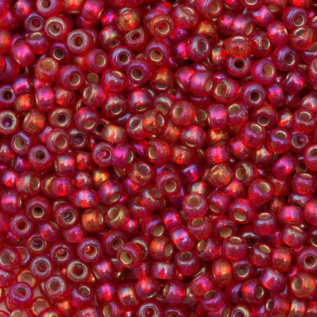 Miyuki rocailles 6/0 (4mm) Silverlined flame red AB 6-1010-Kralen-Kraaltjes van Renate