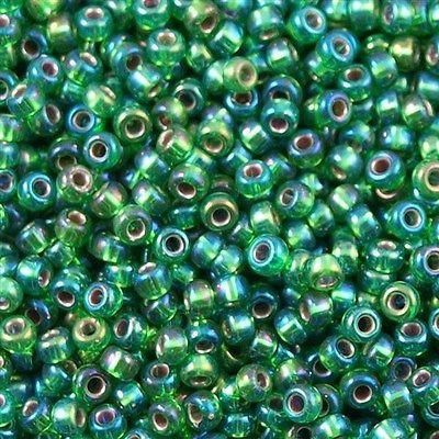 Miyuki rocailles 6/0 (4mm) Silverlined green AB 6-1016-Kralen-Kraaltjes van Renate