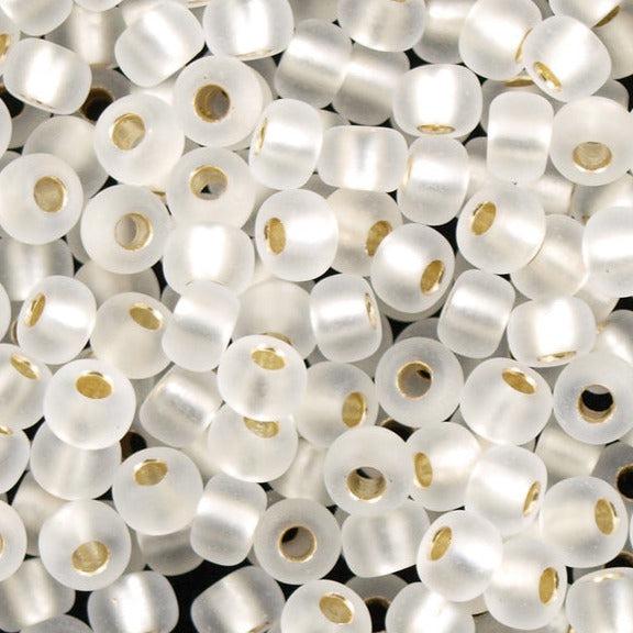 Miyuki rocailles 6/0 (4mm) Matte silverlined crystal 6-1F-Kralen-Kraaltjes van Renate