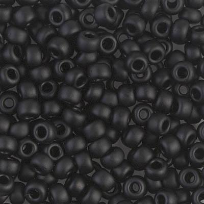 Miyuki rocailles 6/0 (4mm) Opaque matte black - 5 gram-Kraaltjes van Renate