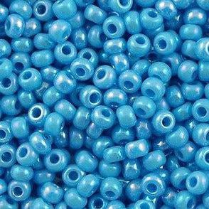 Miyuki rocailles 6/0 (4mm) Opaque turquoise blue AB 6-413R-Kralen-Kraaltjes van Renate