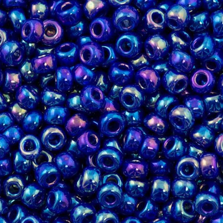 Miyuki rocailles 6/0 (4mm) Opaque dark blue AB 6-414R-Kralen-Kraaltjes van Renate