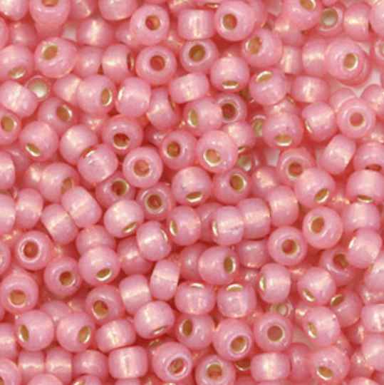 Miyuki rocailles 6/0 (4mm) Duracoat silverlined dyed pink 6-4237-Kralen-Kraaltjes van Renate