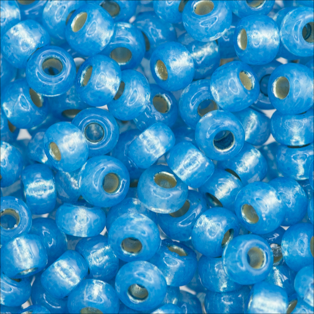 Miyuki rocailles 6/0 (4mm) Duracoat silverlined dyed aqua 6-4242-Kralen-Kraaltjes van Renate