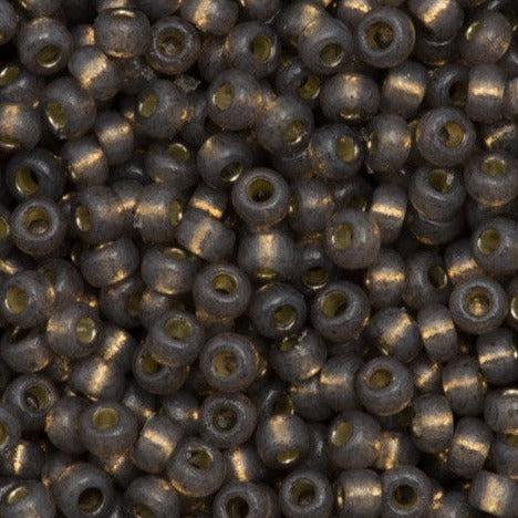 Miyuki rocailles 6/0 (4mm) Duracoat silverlined dyed dark taupe 6-4250-Kralen-Kraaltjes van Renate