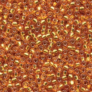 Miyuki rocailles 6/0 (4mm) Duracoat silverlined dyed amber gold 6-4261-Kralen-Kraaltjes van Renate