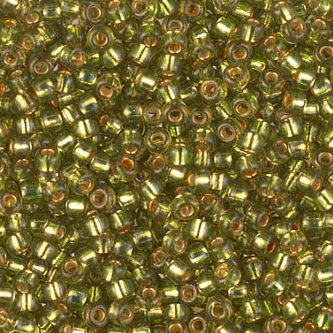 Miyuki rocailles 6/0 (4mm) Duracoat silverlined dyed lime 6-4272-Kralen-Kraaltjes van Renate