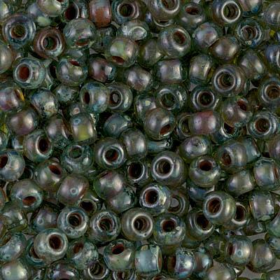 Miyuki rocailles 6/0 (4mm) Transparant picasso sea foam 6-4506-Kraaltjes van Renate