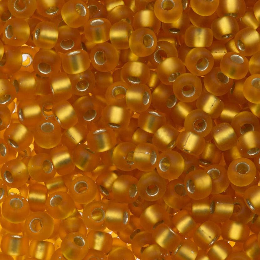 Miyuki rocailles 6/0 (4mm) Silverlined matte dark gold 6-4F-Kralen-Kraaltjes van Renate