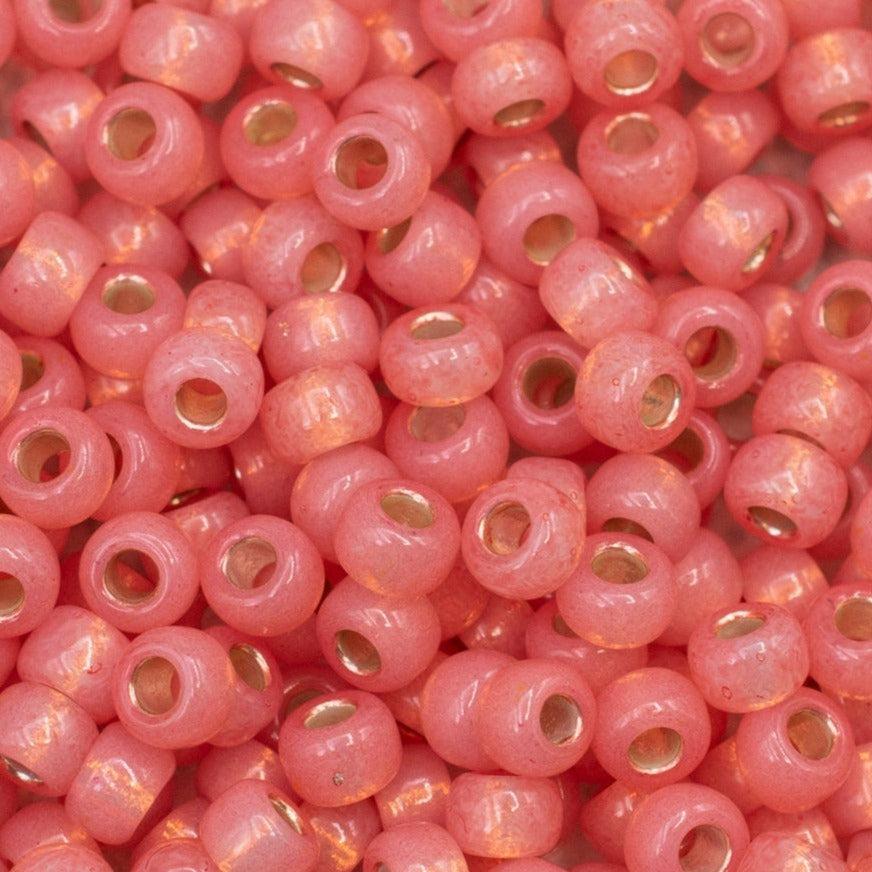 Miyuki rocailles 6/0 (4mm) Dyed salmon silverlined alabaster 6-642-Kralen-Kraaltjes van Renate