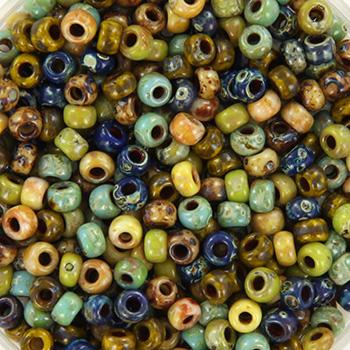 Miyuki rocailles 8/0 Mix Picasso nature - 5 gram-Kralen-Kraaltjes van Renate