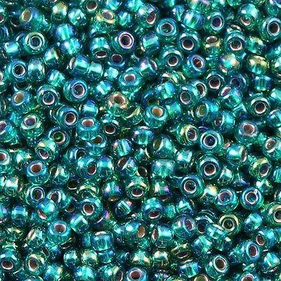 Miyuki rocailles 8/0 (3mm) Silverlined emerald green AB 8-1017-Kralen-Kraaltjes van Renate