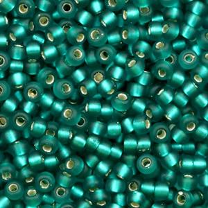 Miyuki rocailles 8/0 Silverlined matte teal green - 5 gram-Kraaltjes van Renate
