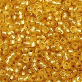 Miyuki rocailles 8/0 (3mm) Matte silverlined gold 8-3F-Kralen-Kraaltjes van Renate