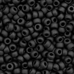 Miyuki rocailles 8/0 Opaque matte black - 5 gram-Kraaltjes van Renate