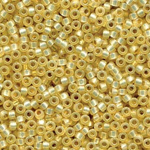 Miyuki rocailles 8/0 (3mm) Duracoat silverlined dyed light yellow 8-4235-Kralen-Kraaltjes van Renate