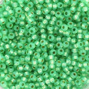 Miyuki rocailles 8/0 Duracoat silver lined mint - 5 gram-Kraaltjes van Renate