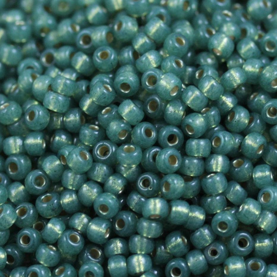 Miyuki rocailles 8/0 (3mm) Duracoat silverlined dyed dark mint 8-4241-Kralen-Kraaltjes van Renate