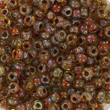 Miyuki rocailles 8-4501 transparant picasso light topaz 8/0 (3mm) - 5 gram-Kralen-Kraaltjes van Renate