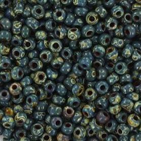 Miyuki rocailles 8/0 Opaque picasso dark teal blue - 5 gram-Kraaltjes van Renate