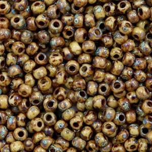 Miyuki rocailles 8/0 Opaque picasso brown - 5 gram-Kraaltjes van Renate