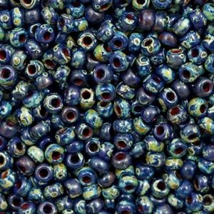 Miyuki rocailles 8/0 Opaque picasso cobalt blue - 5 gram-Kraaltjes van Renate