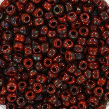 Miyuki rocailles 8-4520 opaque picasso orange 8/0 (3mm) - 5 gram-Kralen-Kraaltjes van Renate