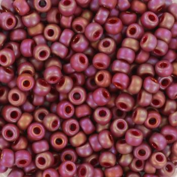 Miyuki rocailles 8/0 Opaque glazed frosted rainbow dark red - 5 gram-Kraaltjes van Renate