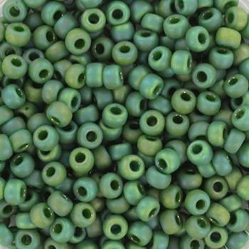 Miyuki rocailles 8/0 Opaque glazed frosted turtle green - 5 gram-Kraaltjes van Renate