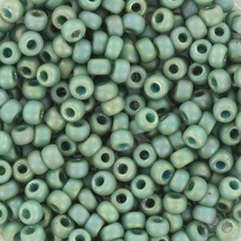 Miyuki rocailles 8/0 Opaque glazed frosted rainbow celadon - 5 gram-Kraaltjes van Renate