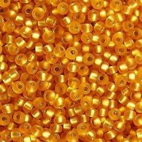 Miyuki rocailles 8/0 (3mm) Matte silverlined dark gold 8-4F-Kralen-Kraaltjes van Renate