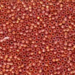 Miyuki rocailles 8/0 Dyed dark peach silverlined AB - 5 gram-Kralen-Kraaltjes van Renate