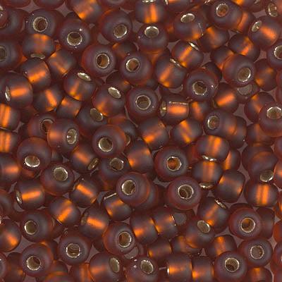 Miyuki rocailles 8-5F Silverlined frosted transparant brown 8/0 (3mm) - 5 gram-Kralen-Kraaltjes van Renate