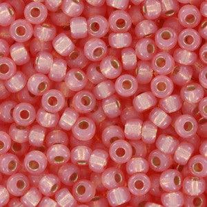 Miyuki rocailles 8/0 (3mm) Dyed salmon silverlined alabaster 8-642-Kralen-Kraaltjes van Renate