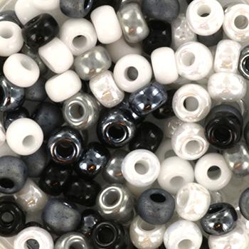 Miyuki rocailles 8/0 Mix black and white - 5 gram-Kraaltjes van Renate