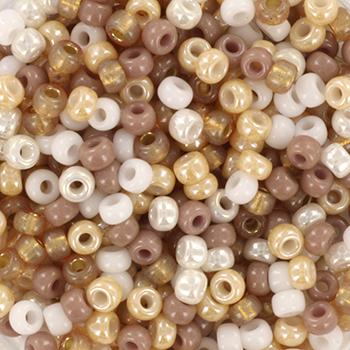 Miyuki rocailles 8/0 Mix soft beige - 5 gram-Kraaltjes van Renate